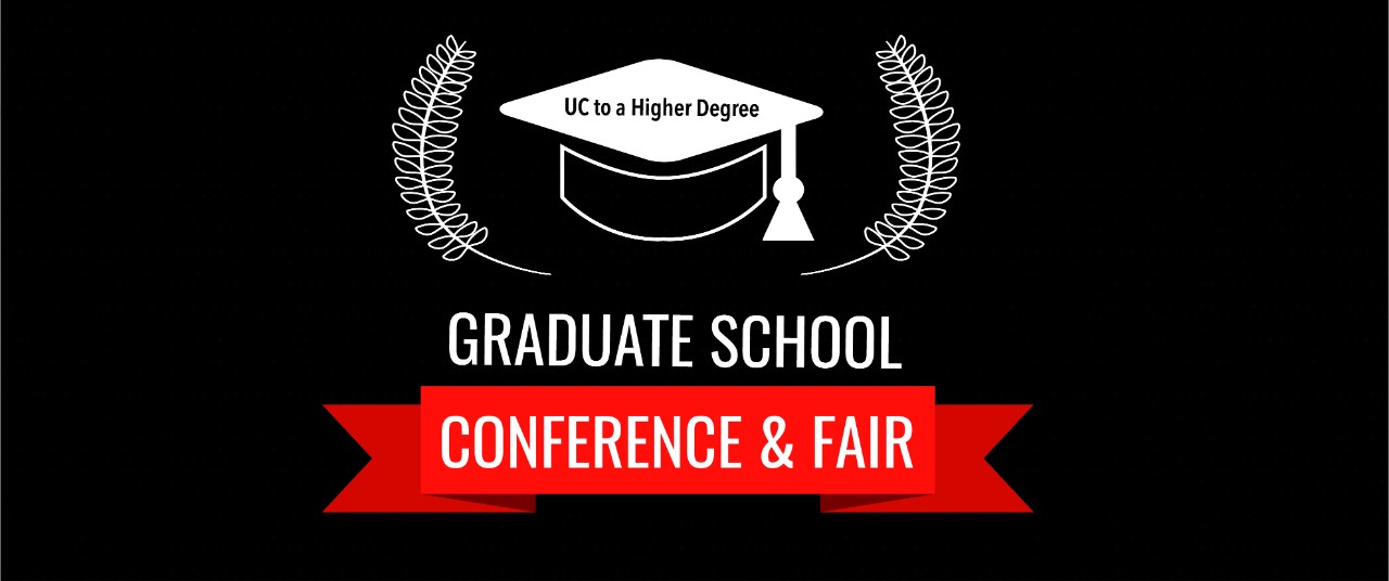 Logo of mortar cap with laurel leaves for the Graduate School Conference and Fair. 