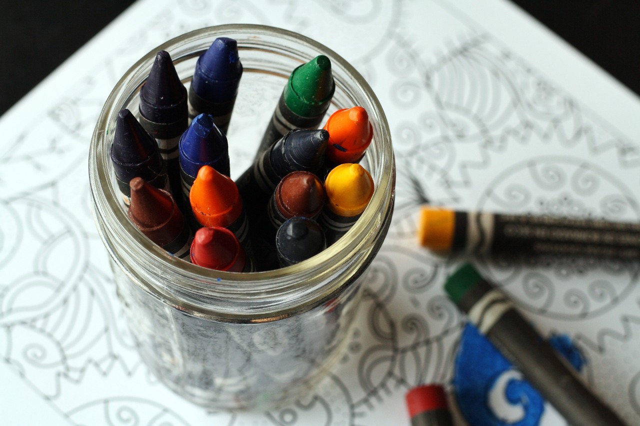 crayons in a jar