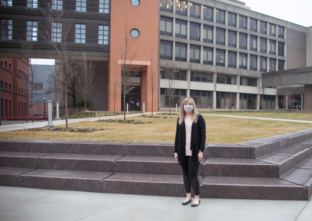 Ashley Ross poses for a photo on UC's Uptown Campus.