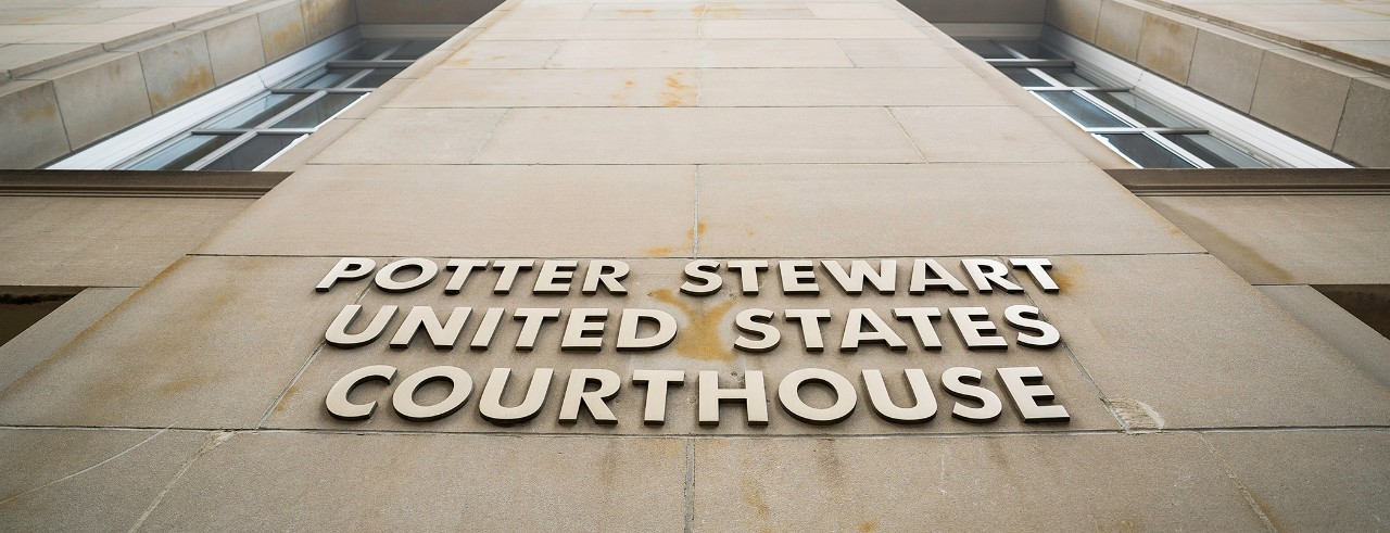 Front of the Potter Stewart Courthouse in Cincinnati.