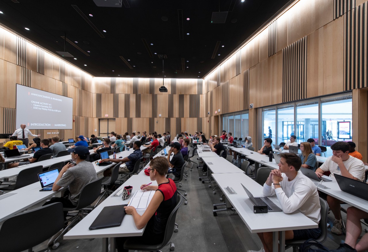 Light filled lecture hall