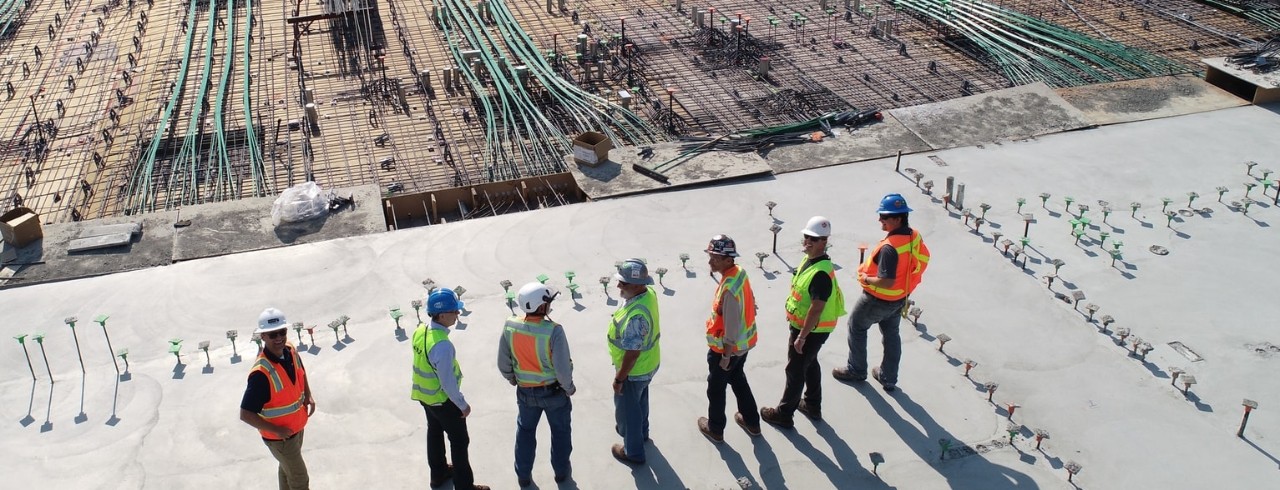 workers standing at construction site