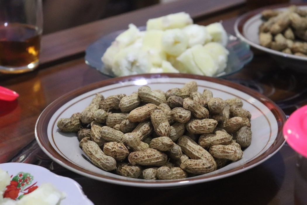 peanuts on a plate