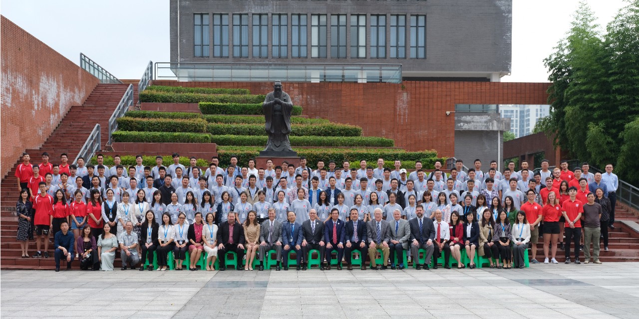 UC and Chongqing University representatives and students in the joint co-op institute program..