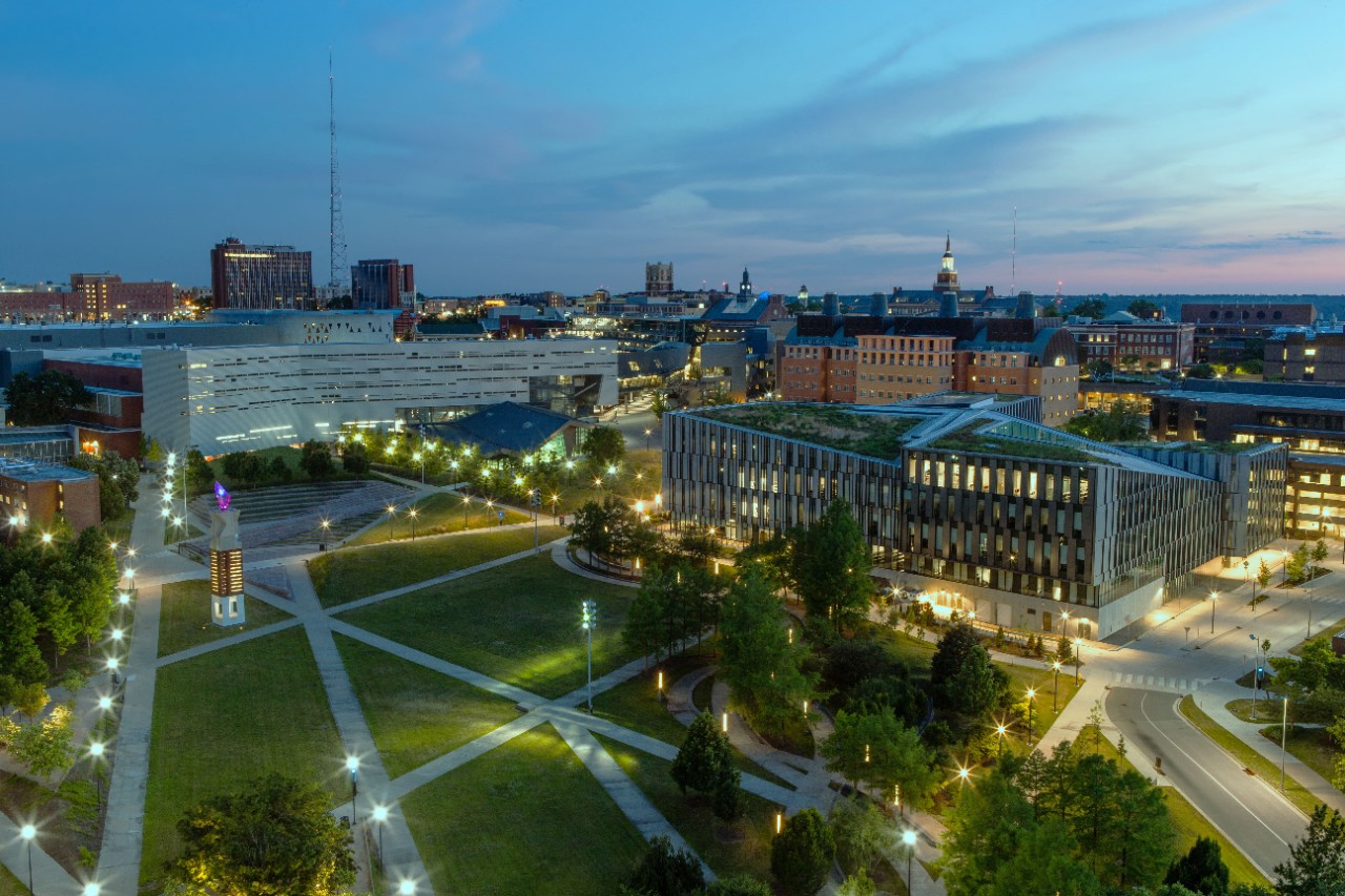 Birds eye view of campus