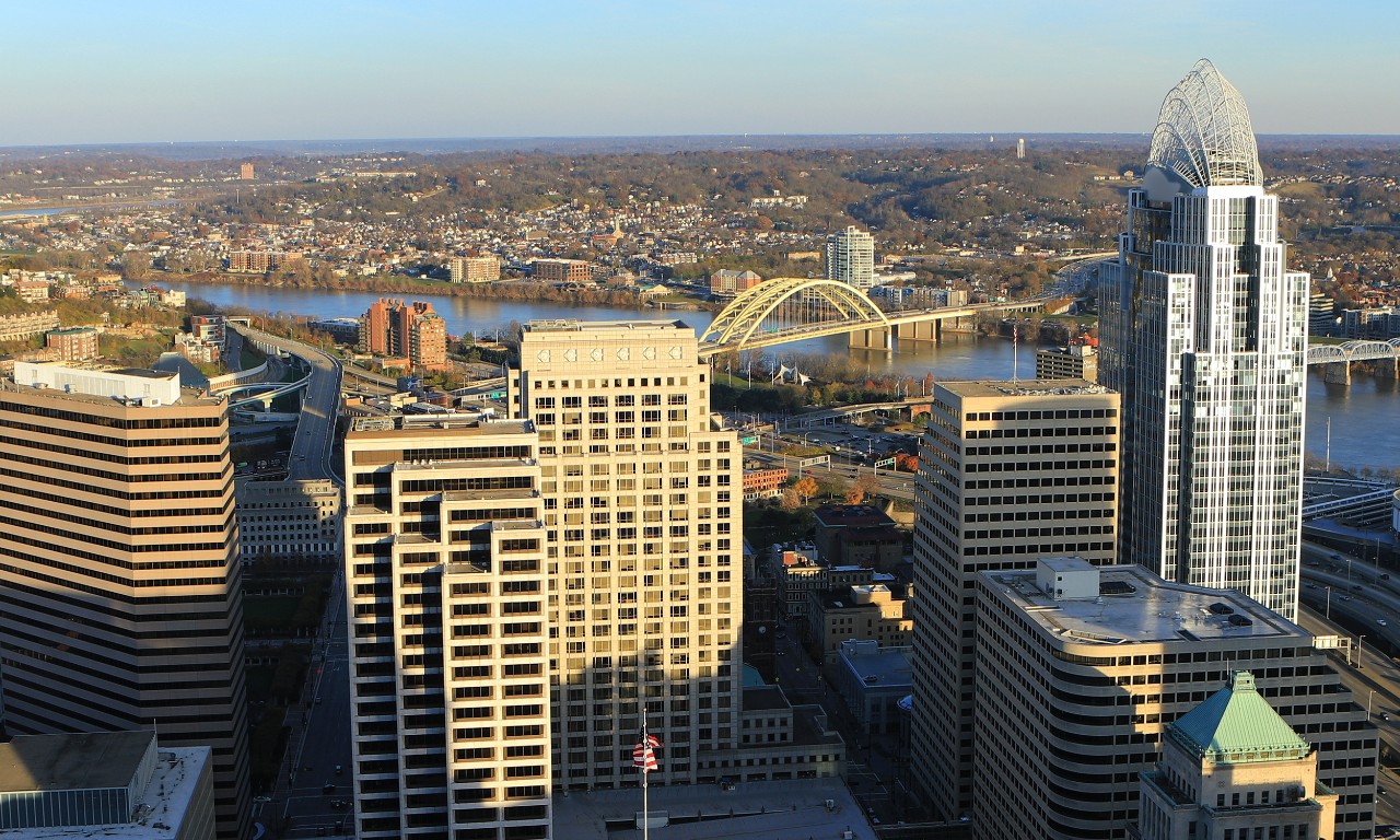 ariel view of Cincinnati