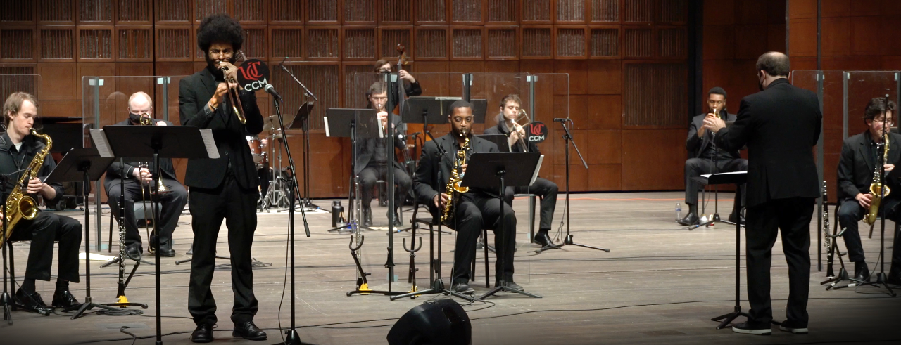  CCM Jazz Orchestra on stage during the Essentially Ellington Gala. Photo/MasseyGreenAVP