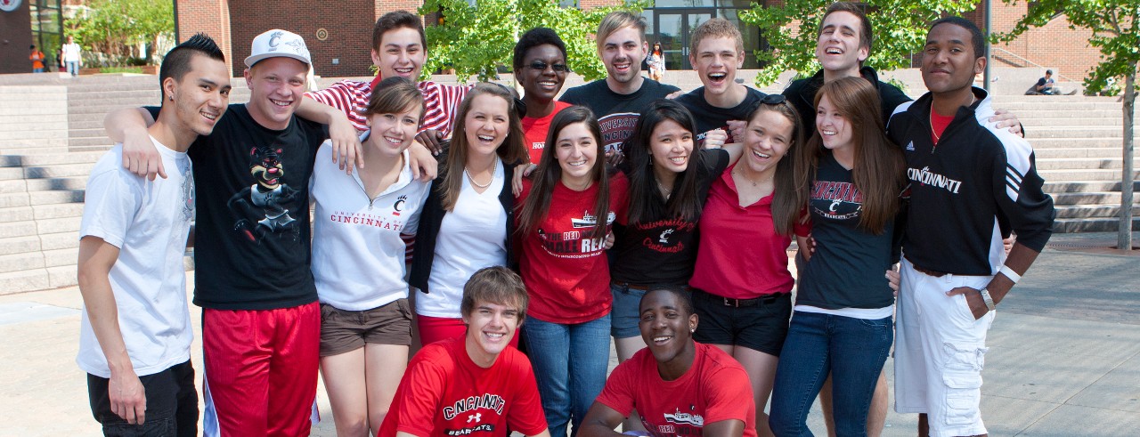 diverse group of students on UC campus