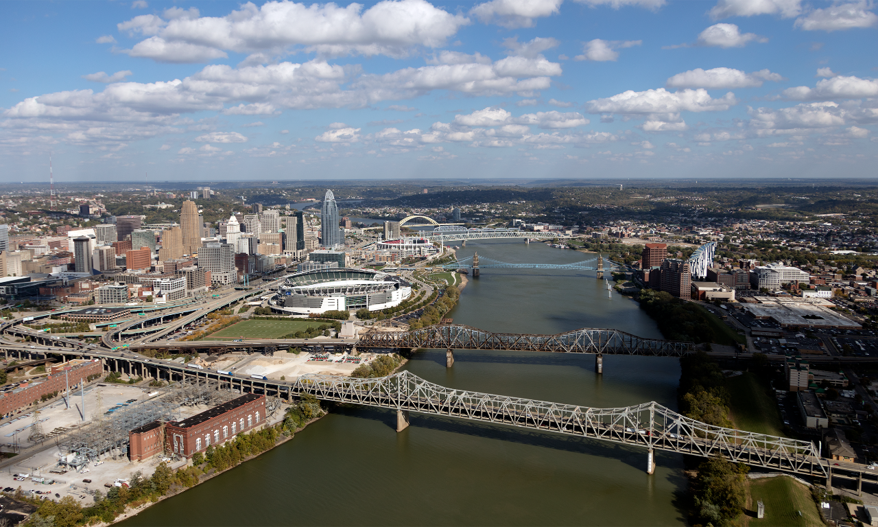 view of Ohio River bridges