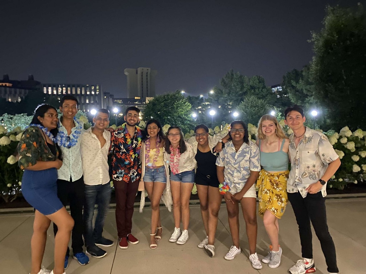 Group of students standing in a line, posing