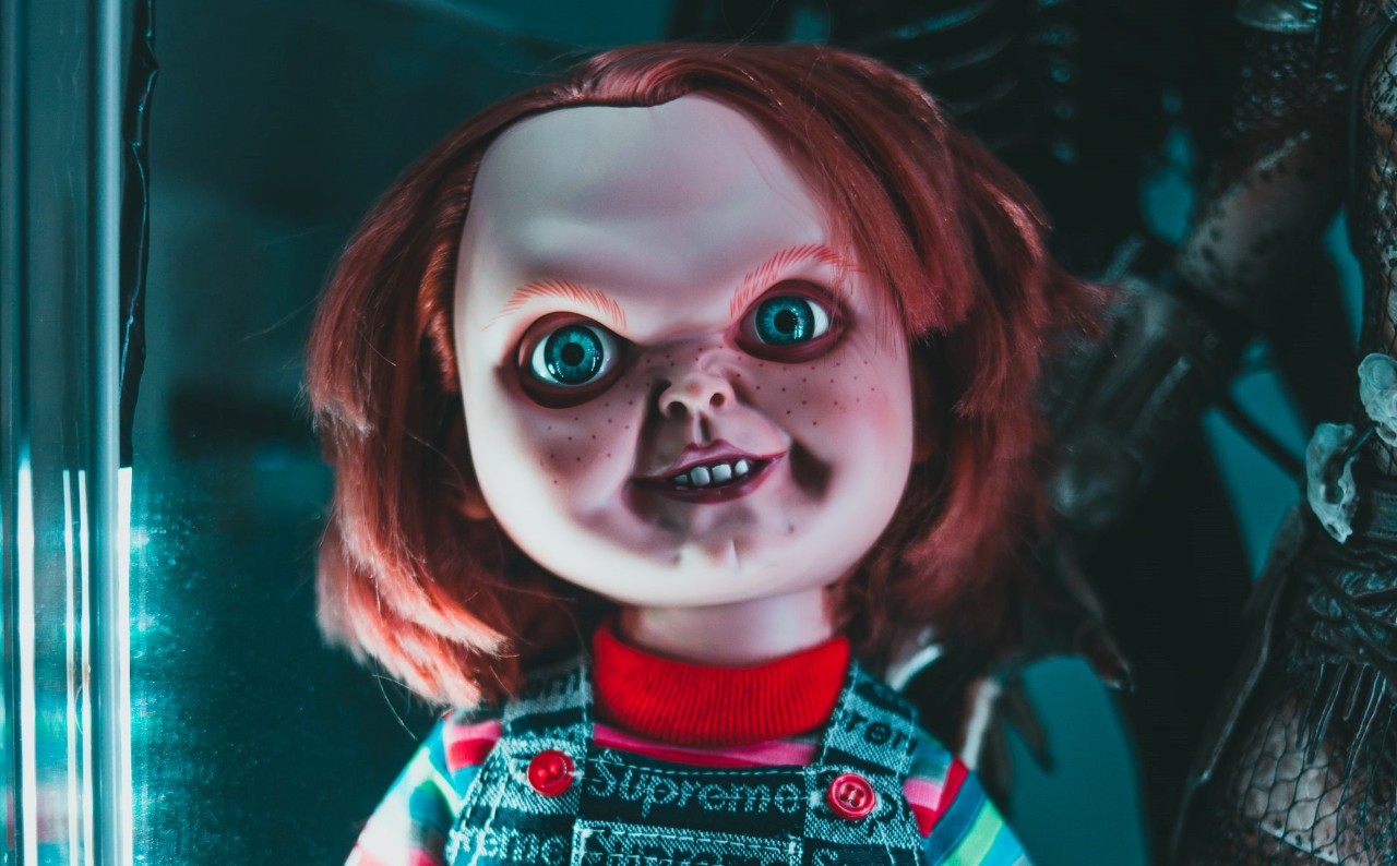 Horror movie Chuckie doll character's face
