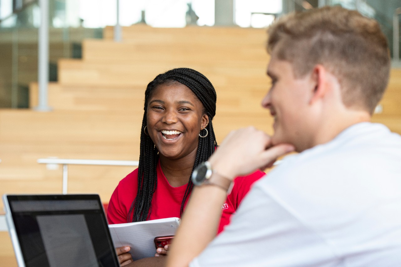 Students talking together