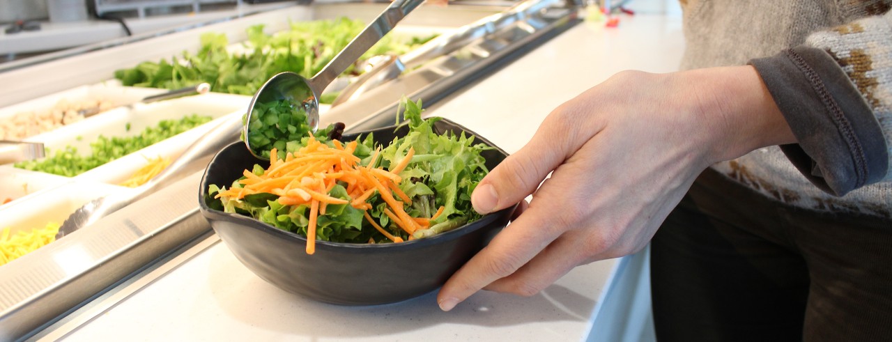 Salad bar at On the Green dining center