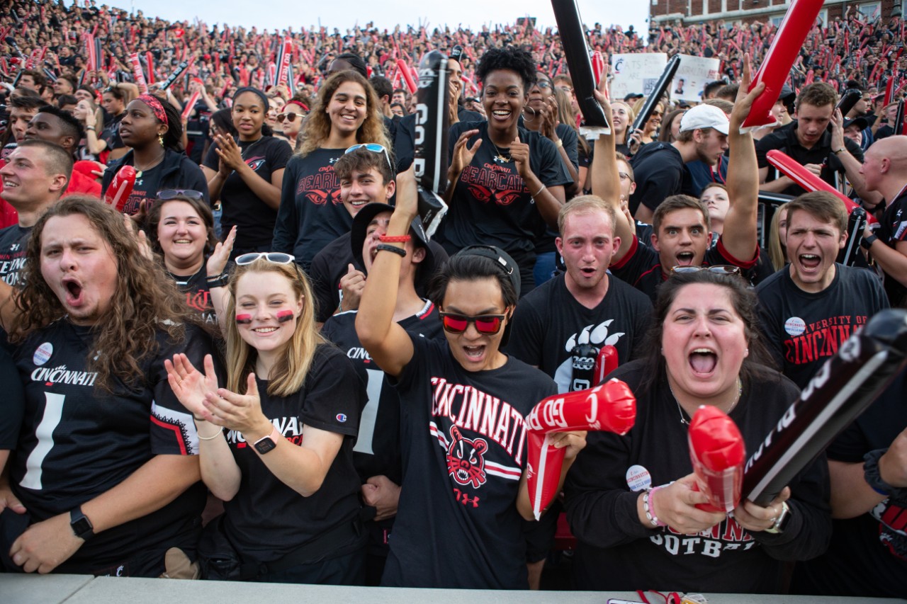 Bearcats student section at Nippert Stadium