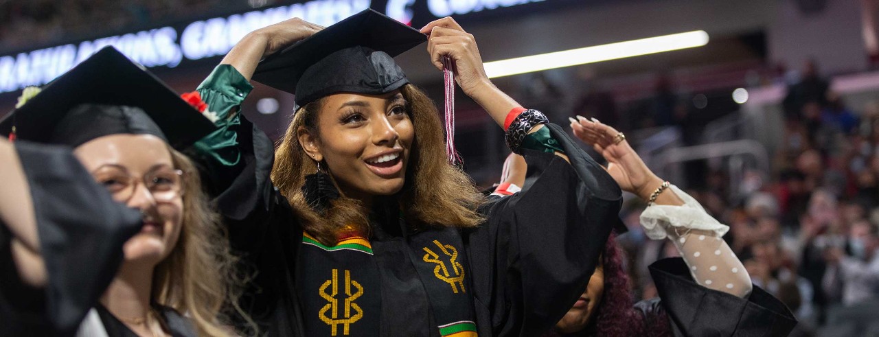 UC students celebrate commencement at Fifth Third Arena.