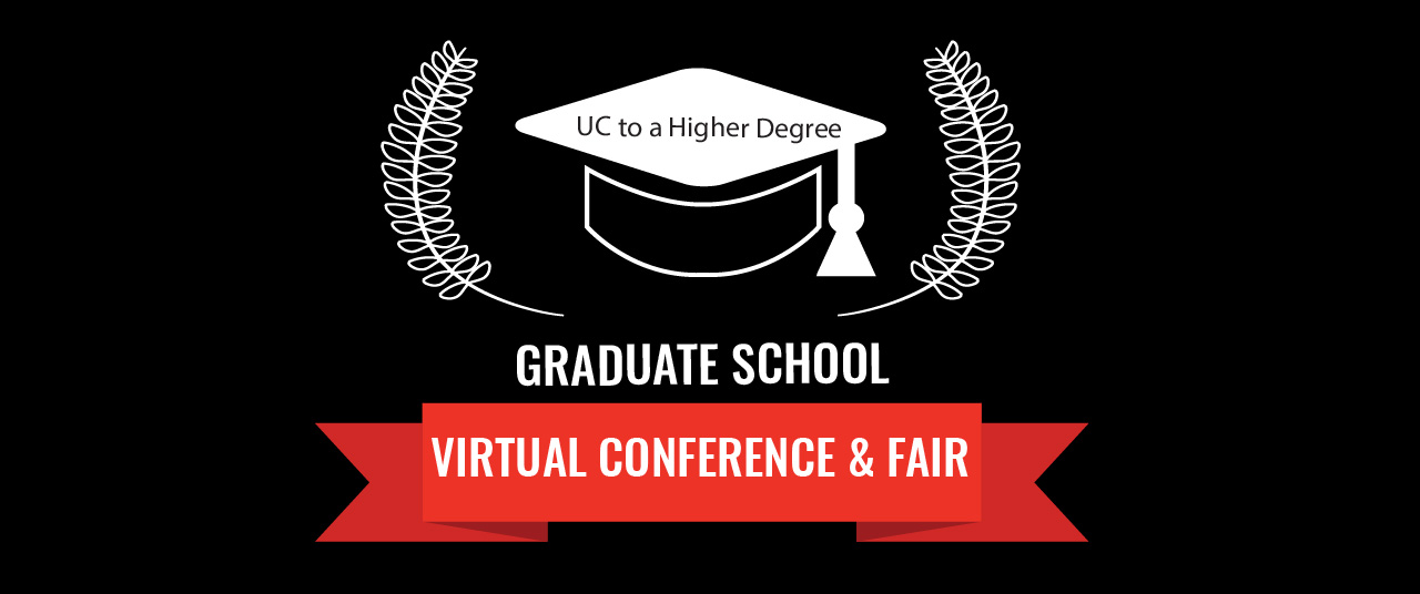 The  conference and fair logo with a graduation cap and the words Graduate School Virtual Conference & Fair
