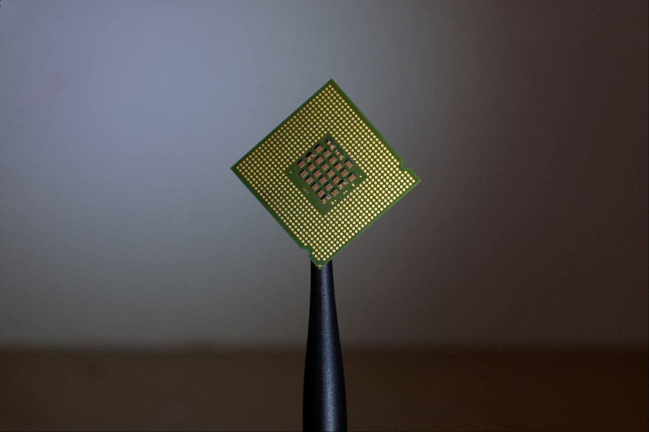 A computer chip.