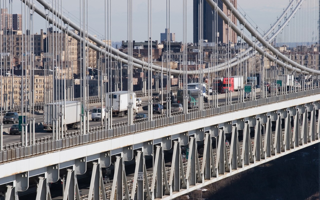 Traffic on the George Washington Bridge.