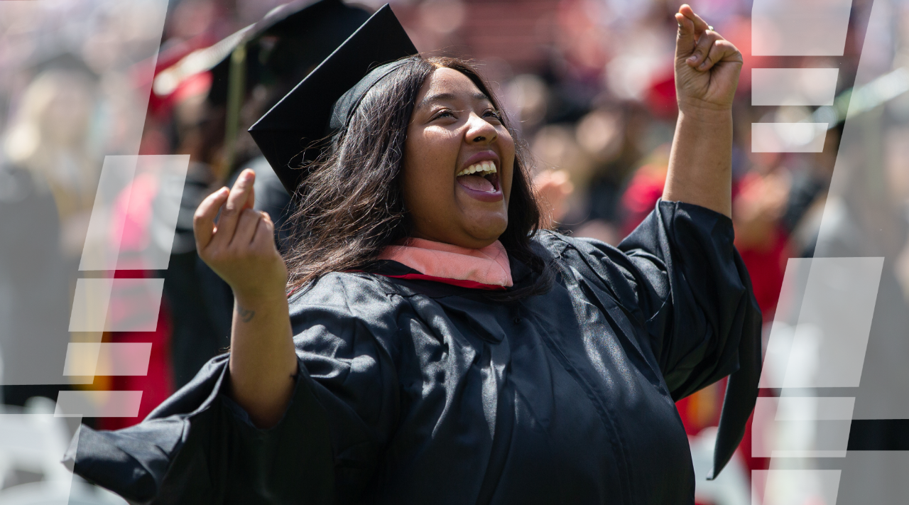 Woman smiling at graduation