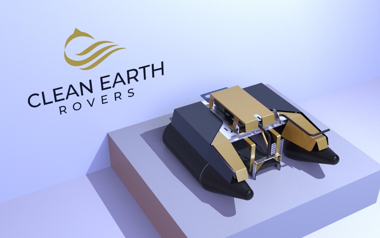 A graphic showing Clean Earth Rovers' Plastics Piranha.