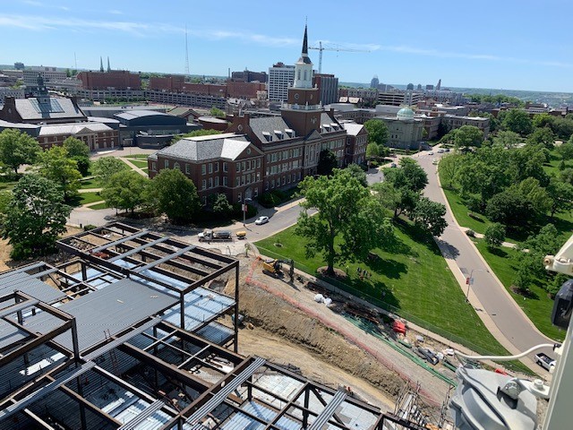 View from the top of UC's new Clifton Court Hall.