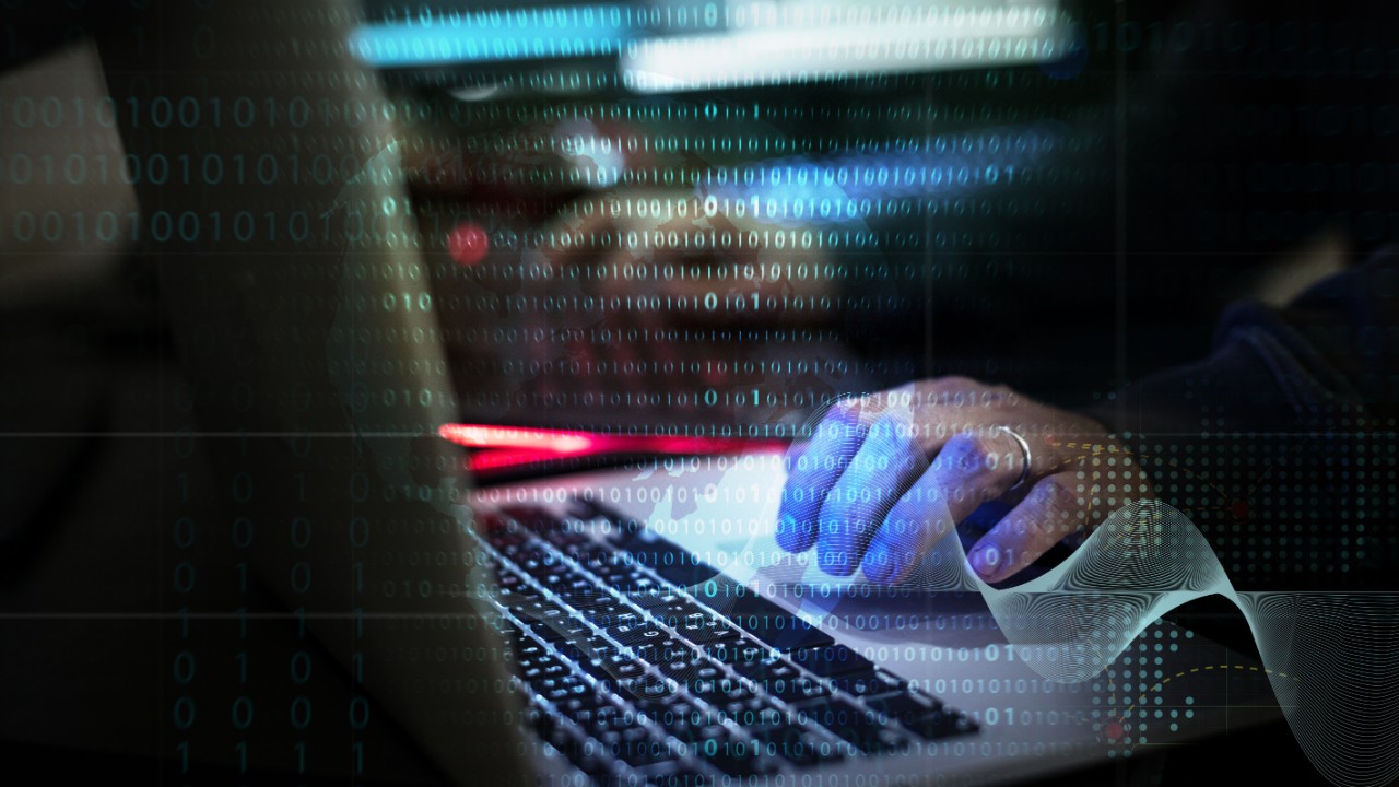 person using laptop to search internet