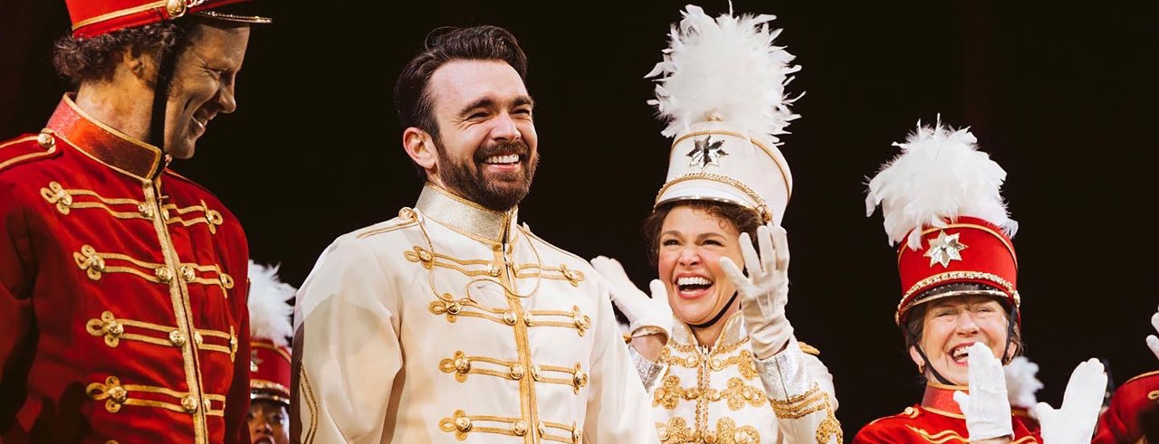 Max Clayton on stage during Broadway's "The Music Man"