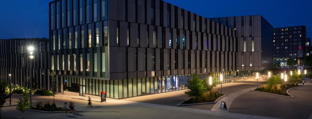 Carl H. Lindner College of Business at night.