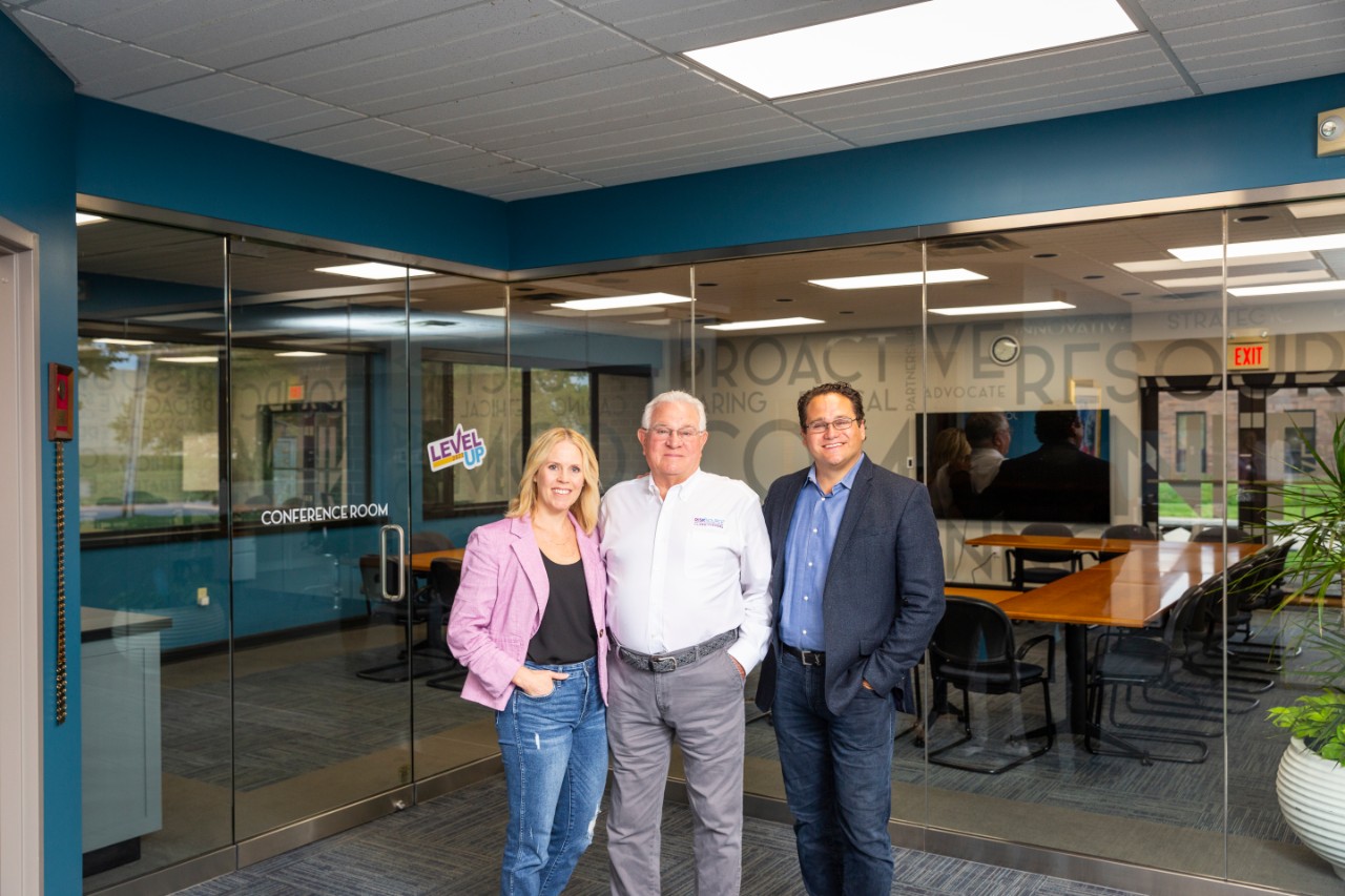 From left: Amanda Shults (President), Rick Theders (Founder), and Jonathan Theders (CEO) of RiskSOURCE Clark-Theders