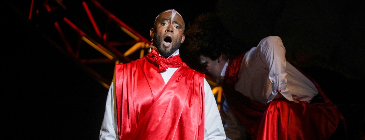 CCM student John Mburu performs in CCM's Spring 2022 production of the opera Galileo Galilei. Photo/Mark Lyons