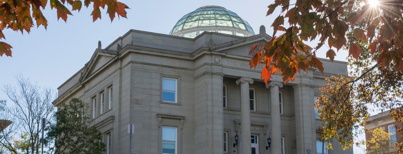 Photo of Van Wormer Hall in the fall