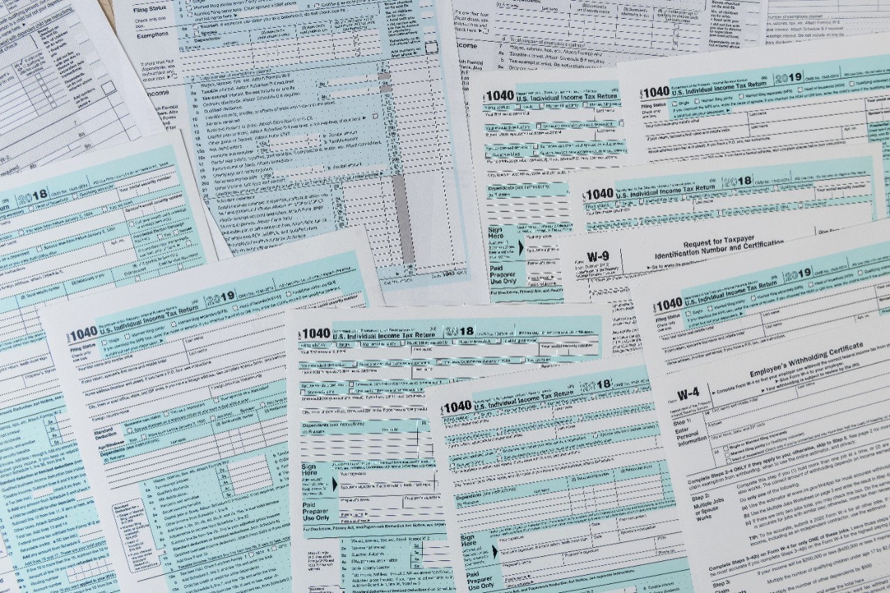 1040 tax form close up on desk. tax time. taxes concept