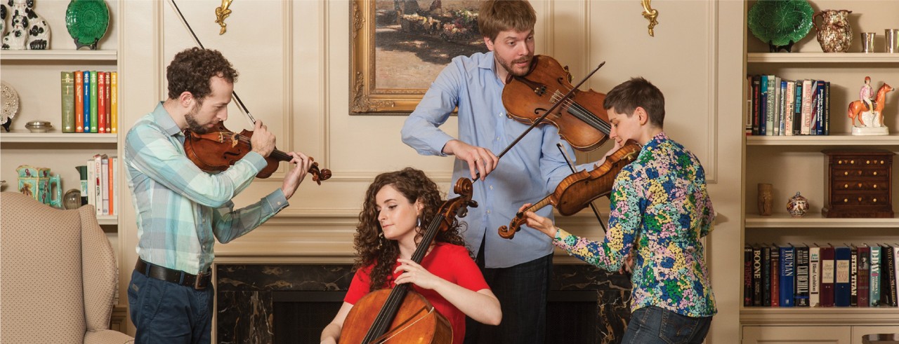 A photograph of the Ariel Quartet, string quartet-in-residence at CCM.