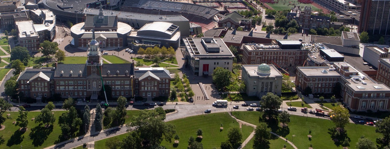 Arial photo of UC campus