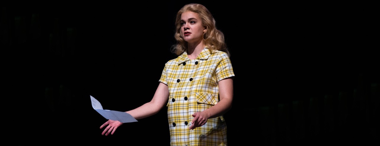 CCM student Emma Marhefka as Younger Alyce in Knoxville Opera's production of "Glory Denied;" Photo/Eli Johnson