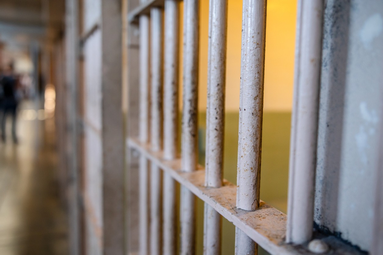 Prison bars inside prison facility