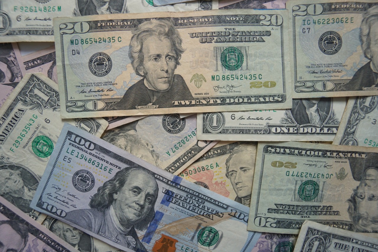 A stock image of American dollar bills.