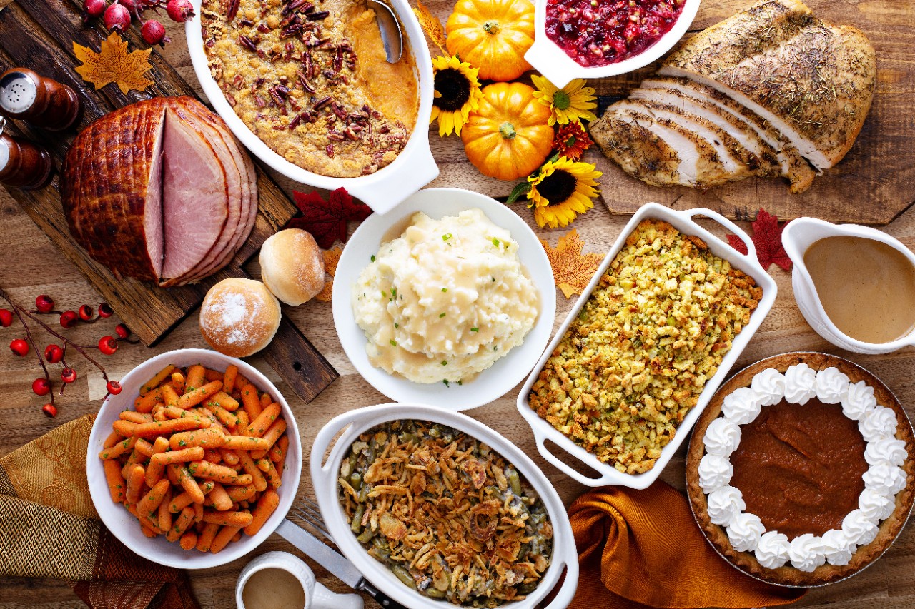A stock image of Thanksgiving dinner.