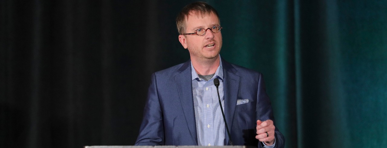 Ryan Hays, UC executive vice president and chief innovation and strategy officer, accepts APLU award