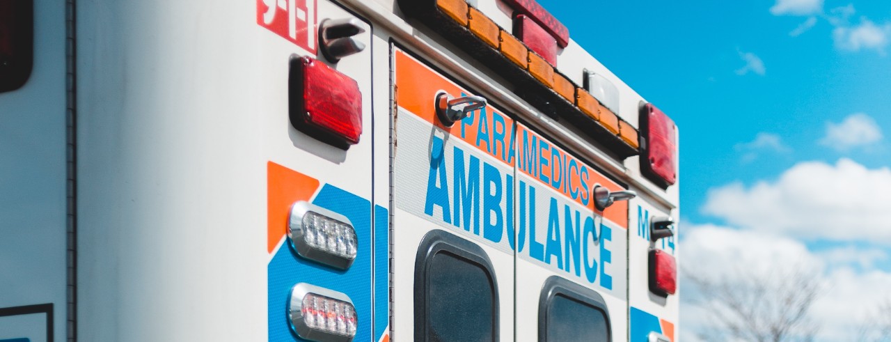 The back of an ambulance