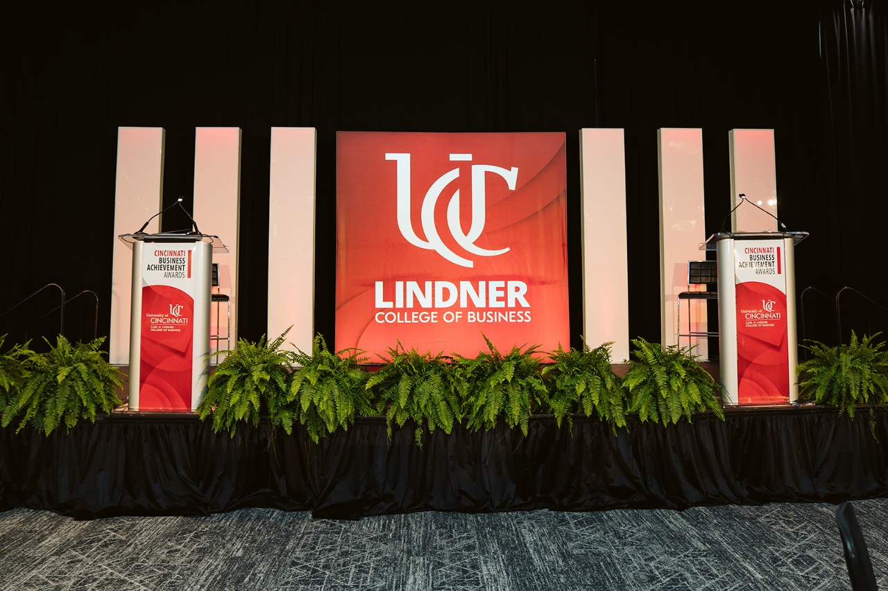 The stage at the 2022 Cincinnati Business Achievement Awards.