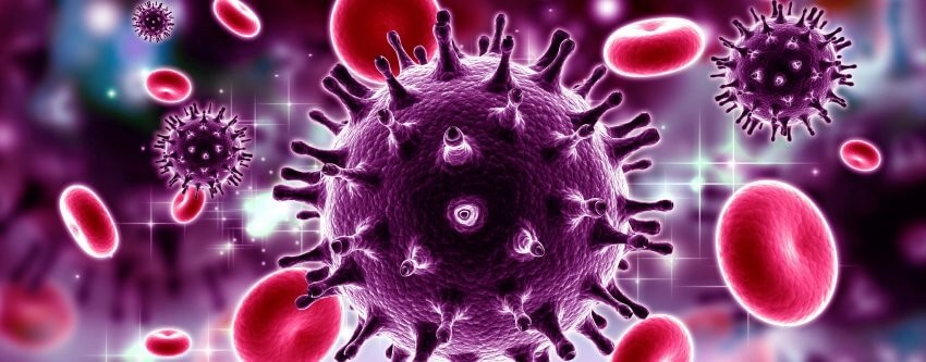 a depiction of an HIV cell