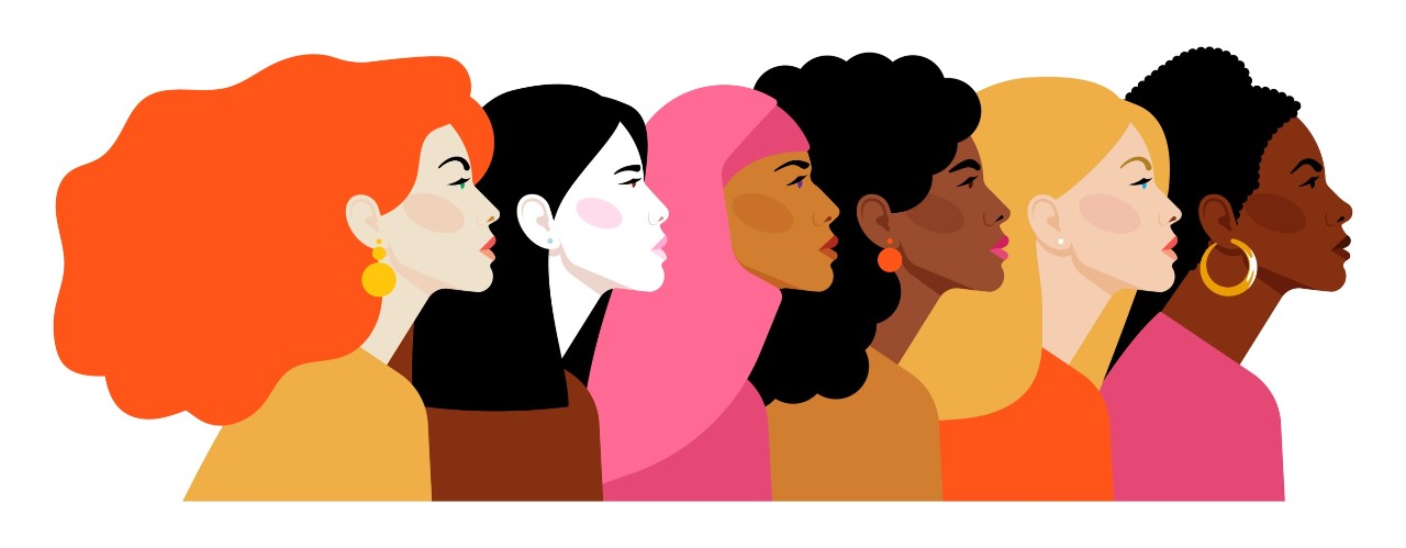 Illustration of diverse women profiles