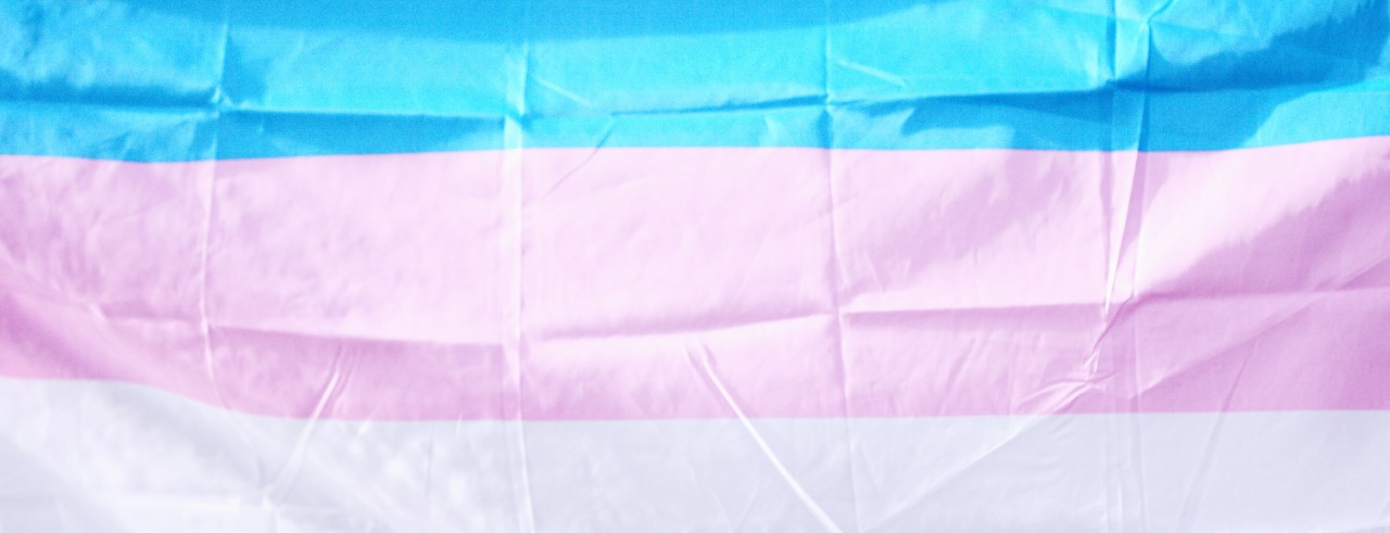A transgender pride flag