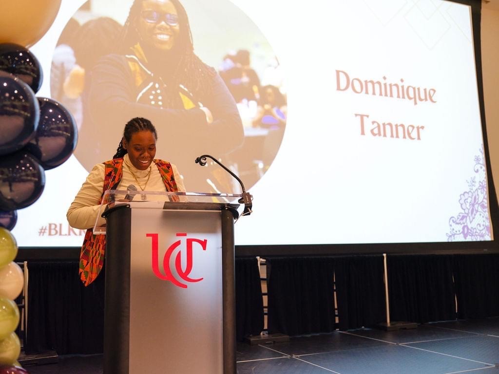 Dominique Tanner giving a presentation