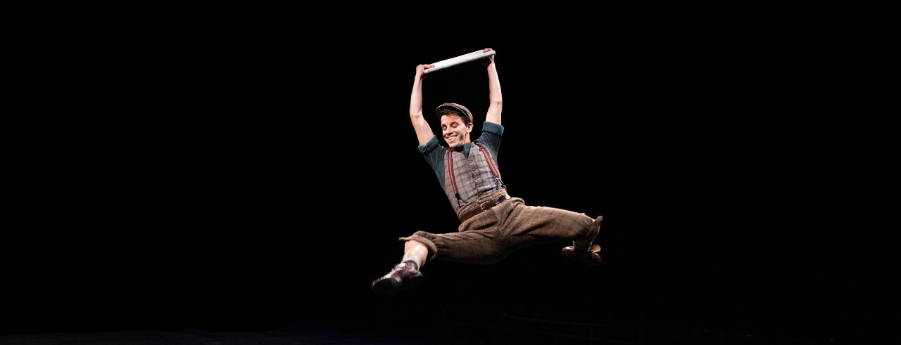 A photo of incoming CCM faculty member Chaz Wolcott performing in the musical 'Newsies.' Photo/Margot Schulman