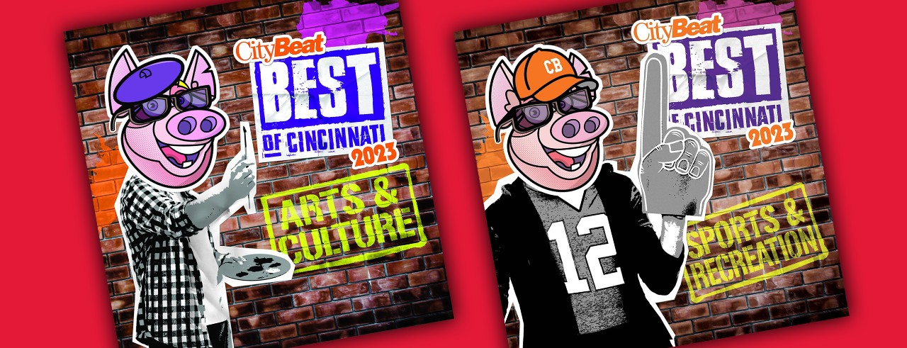 A pair of graphics for CityBeat's Best of Cincinnati 2023 Arts & Culture and Sports & Recreation categories. Graphics provided by CityBeat.