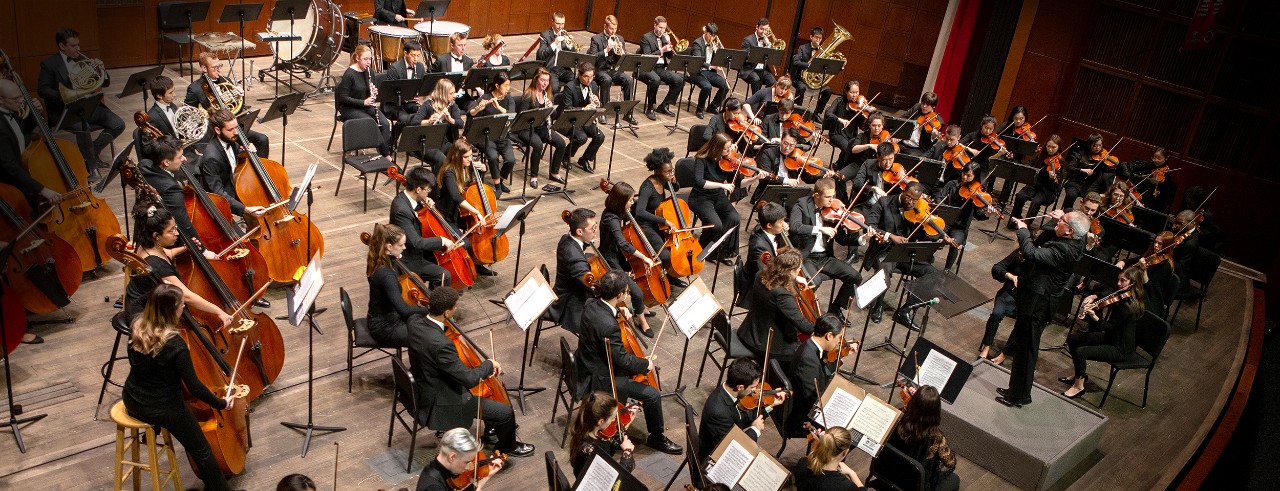 CCM Philharmonia performs on stage