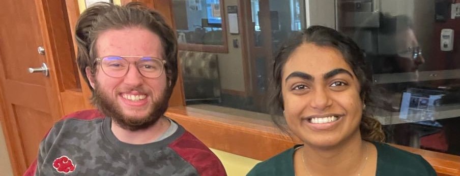 Luke King, left, and Vismaya Manchaiah.