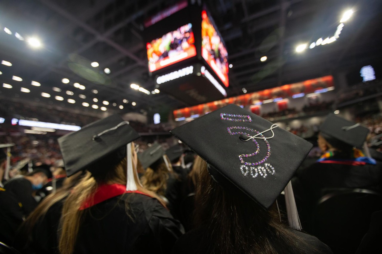 Students at a University of Cincinnati Commencement Ceremony
